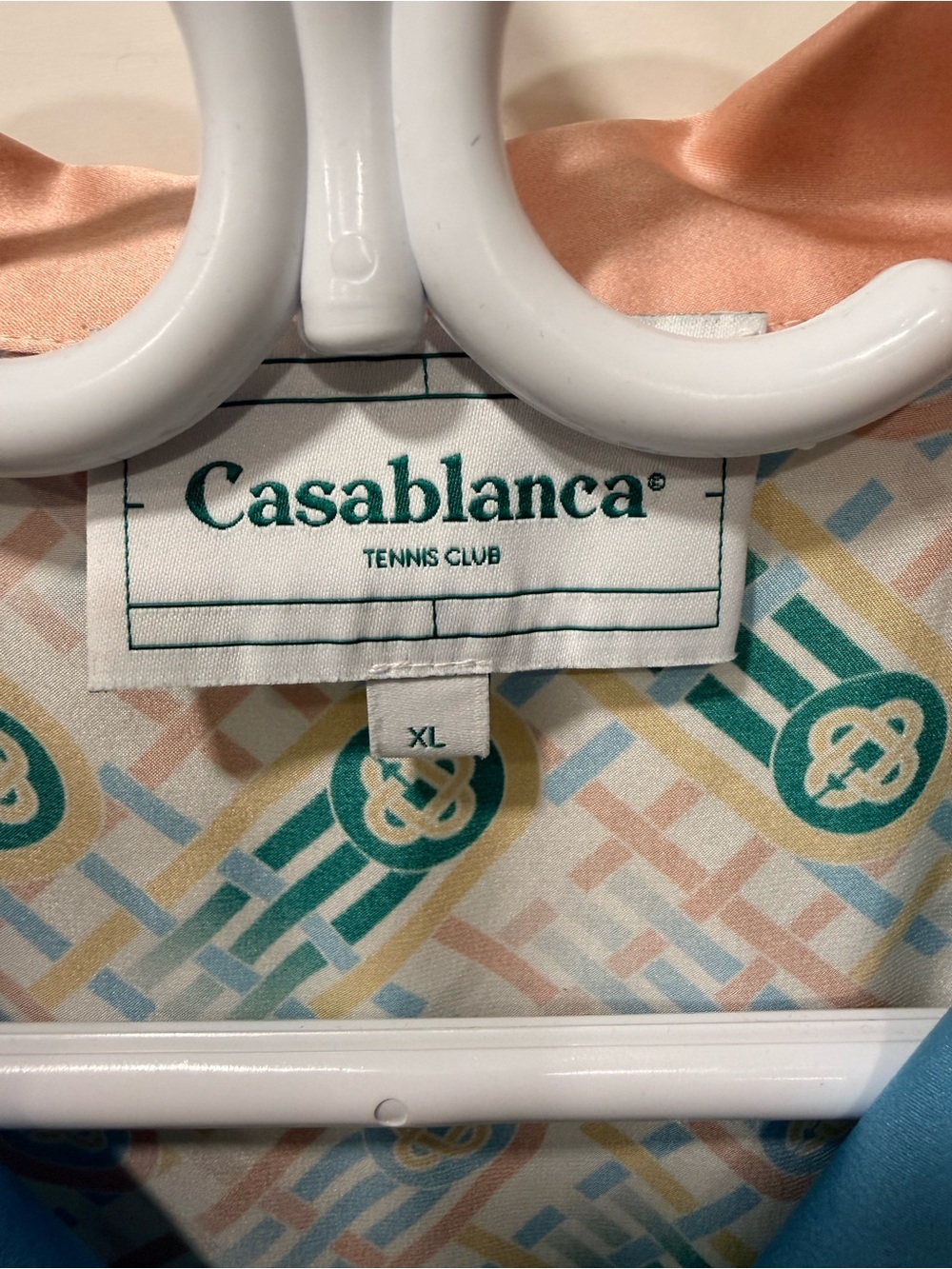 Casablanca Tennis Club Silk Shirt — Multicolor Print, Men’s XL (Worn Once)